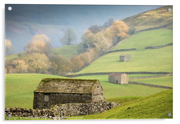 Swaledale Barns, Yorkshire Dales Acrylic by Heidi Stewart