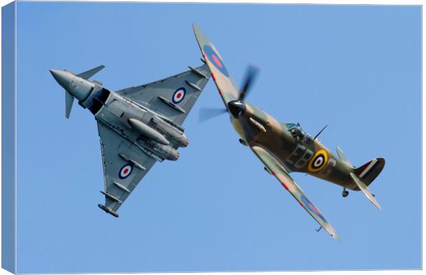 Typhoon And Spitfire Break Canvas Print by Oxon Images