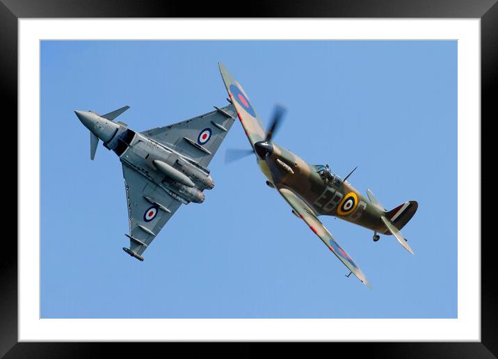 Typhoon And Spitfire Break Framed Mounted Print by Oxon Images