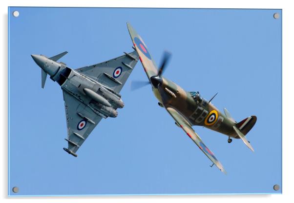 Typhoon And Spitfire Break Acrylic by Oxon Images