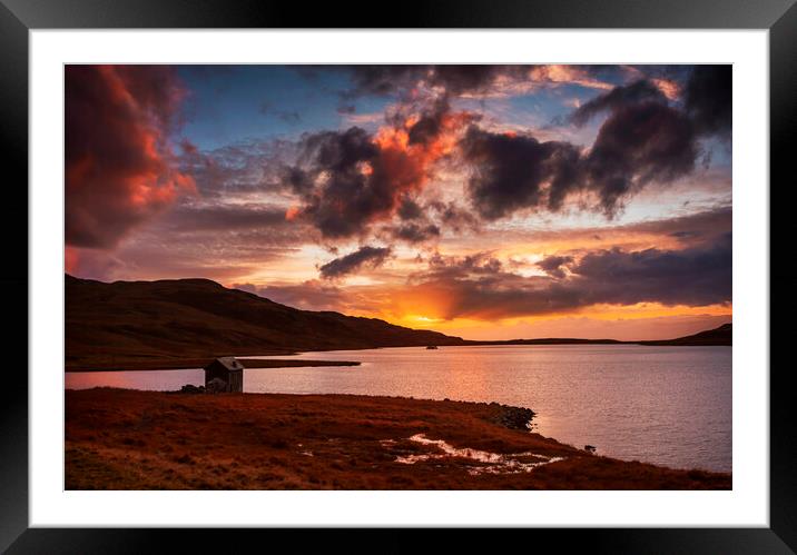 Devoke Water  Sunset Framed Mounted Print by Maggie McCall