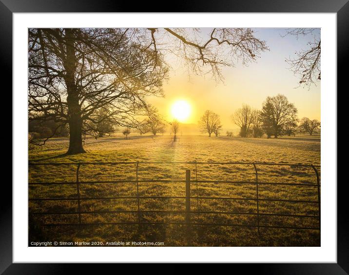 Golden Sunrise Over South Shropshire Framed Mounted Print by Simon Marlow