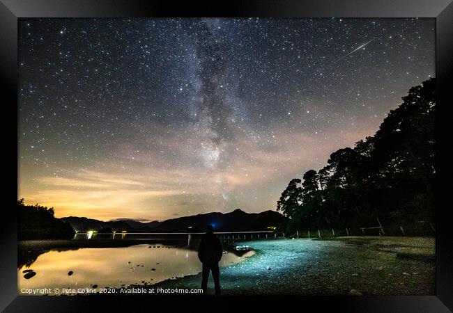 Derwentwater and the Milky Way Framed Print by Pete Collins