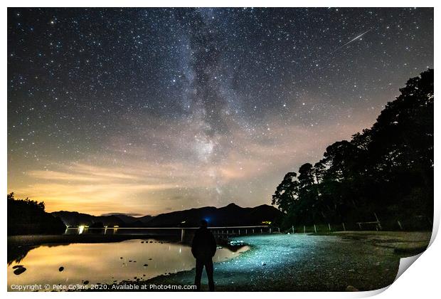 Derwentwater and the Milky Way Print by Pete Collins