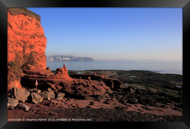 Majestic Red Sandstone Cliffs Framed Print by Stephen Hamer