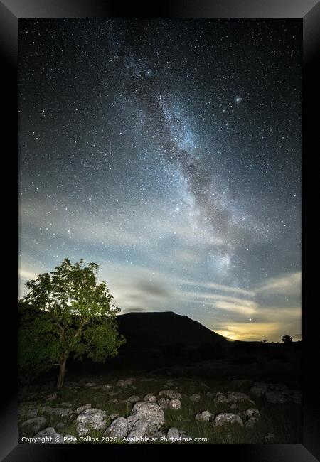 Ingleborough and the Milky Way Framed Print by Pete Collins