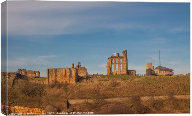 Tynemouth Priory and Castle Canvas Print by Holly Burgess