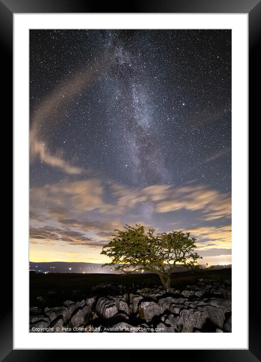 Milky Way from Twistleton Scar below Whernside Framed Mounted Print by Pete Collins