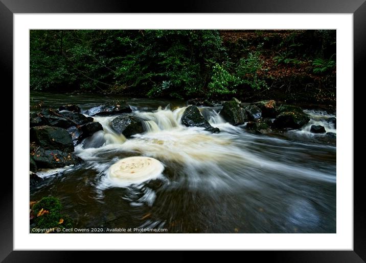 mini waterfall Framed Mounted Print by Cecil Owens