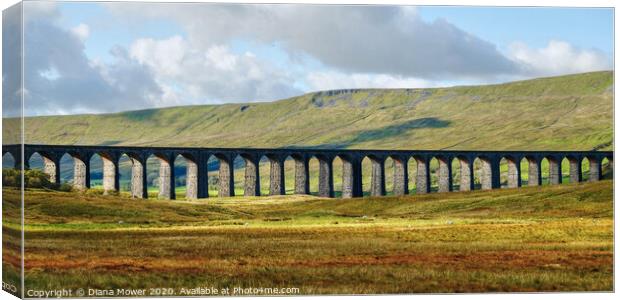 Ribblehead Viaduct in Autumn Canvas Print by Diana Mower