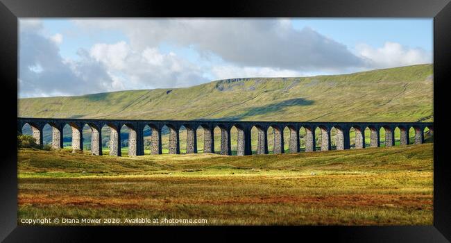 Ribblehead Viaduct in Autumn Framed Print by Diana Mower