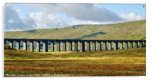 Ribblehead Viaduct in Autumn Acrylic by Diana Mower