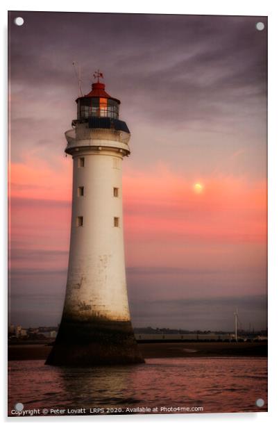 Fort Perch Rock Lighthouse Acrylic by Peter Lovatt  LRPS