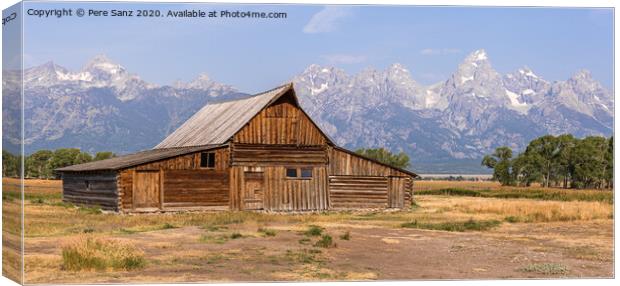 Mormon Row Barn in Grand Teton National Park, WY, USA Canvas Print by Pere Sanz