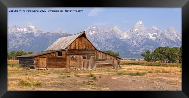 Mormon Row Barn in Grand Teton National Park, WY, USA Framed Print by Pere Sanz