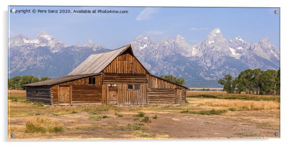 Mormon Row Barn in Grand Teton National Park, WY, USA Acrylic by Pere Sanz