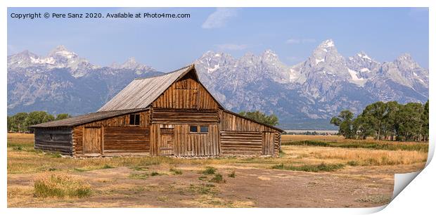 Mormon Row Barn in Grand Teton National Park, WY, USA Print by Pere Sanz