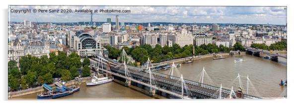  Hungerford bridge panorama in London.  Acrylic by Pere Sanz