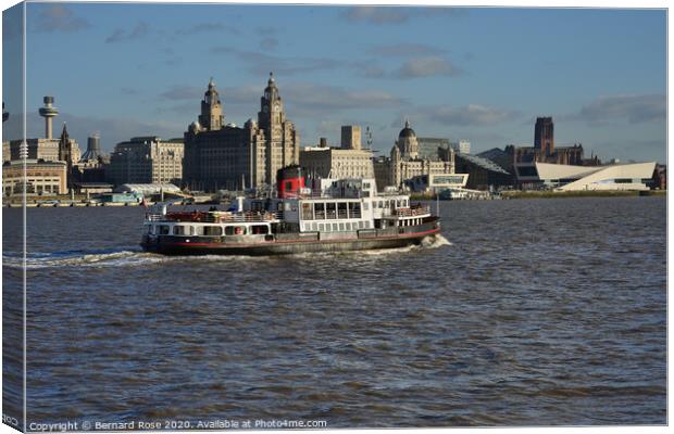Liverpool Waterfront and the Royal Iris Mersey Fer Canvas Print by Bernard Rose Photography