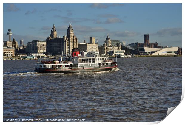 Liverpool Waterfront and the Royal Iris Mersey Fer Print by Bernard Rose Photography