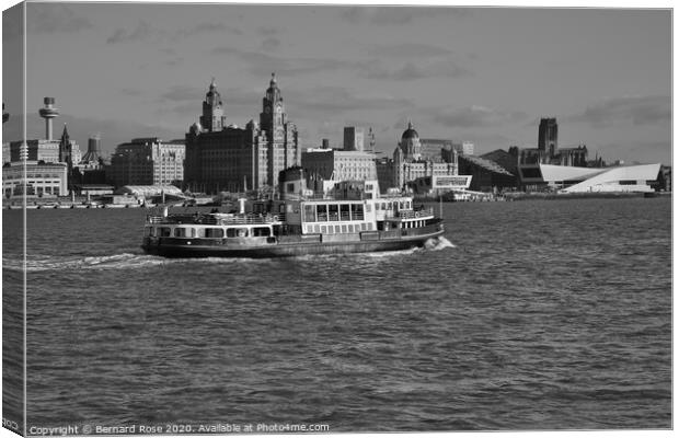Liverpool Waterfront and the Royal Iris Mersey Fer Canvas Print by Bernard Rose Photography