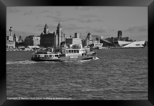 Liverpool Waterfront and the Royal Iris Mersey Fer Framed Print by Bernard Rose Photography