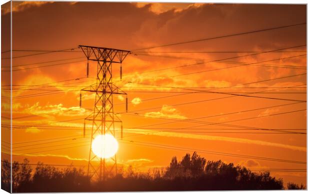 Power lines Canvas Print by Dean Merry