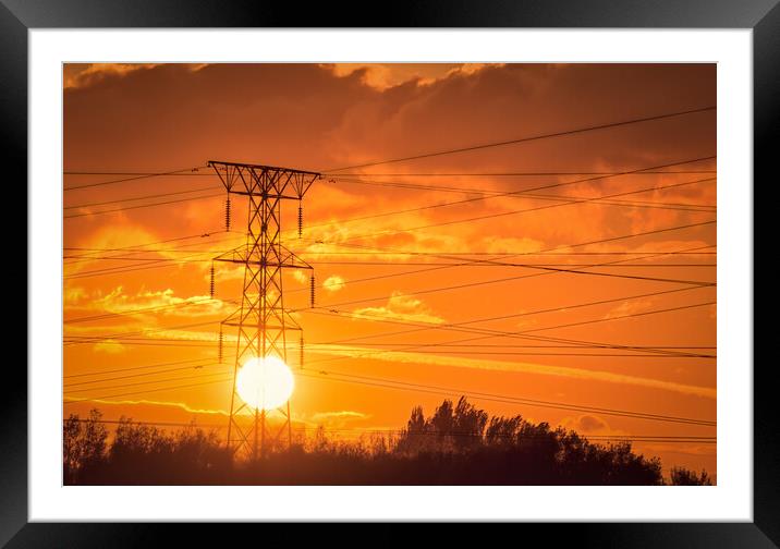 Power lines Framed Mounted Print by Dean Merry