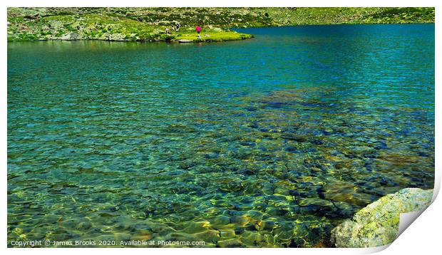 Crystal clear water Lacs de Tristaina Print by James Brooks