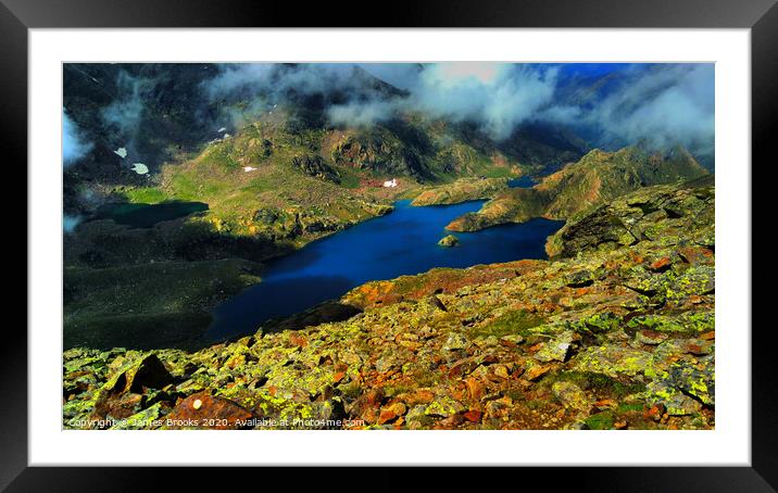 Another of the lacs de tristaina from a higher view Framed Mounted Print by James Brooks