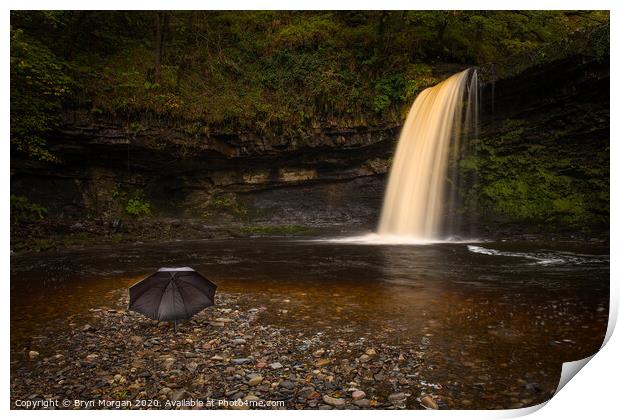 Sgwd Gwladys, the lady waterfall Print by Bryn Morgan