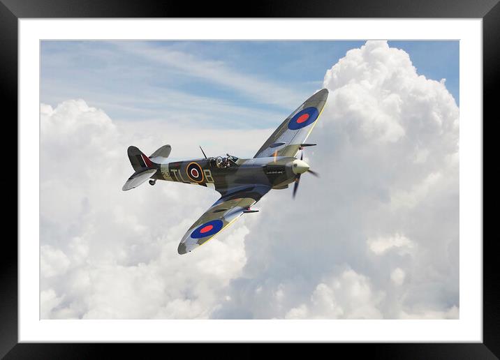 Spitfire A Flying Legend Framed Mounted Print by J Biggadike