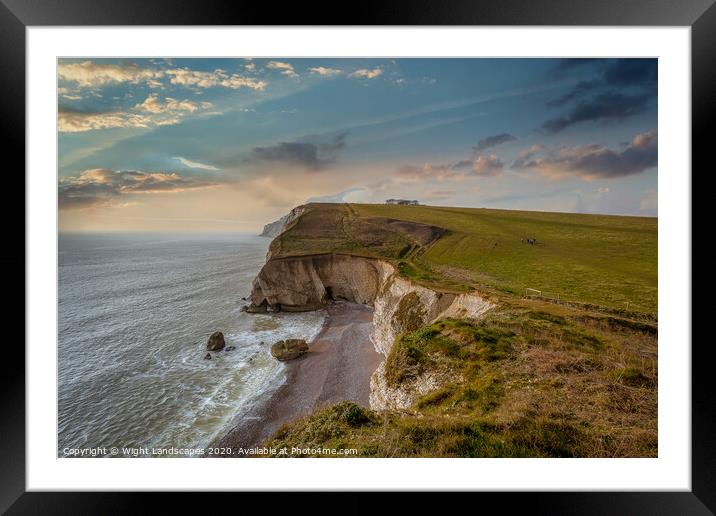 Watcombe Bay And Tennyson Down Framed Mounted Print by Wight Landscapes