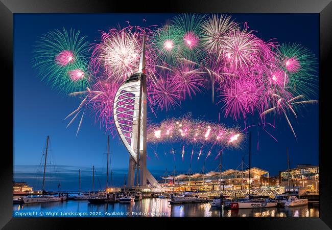 Gunwharf Quays Fireworks Framed Print by Wight Landscapes