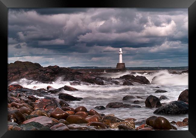 Aberdeen South Breakwater Light Framed Print by alan bain