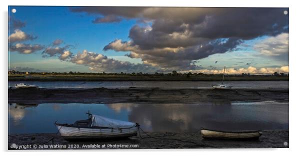 Low tide on on the River Blackwater  Acrylic by Julia Watkins