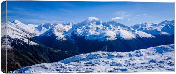 The glaciers in the Swiss Alps - snow covered mountains in Switzerland Canvas Print by Erik Lattwein