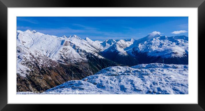 The glaciers in the Swiss Alps - snow covered mountains in Switzerland Framed Mounted Print by Erik Lattwein