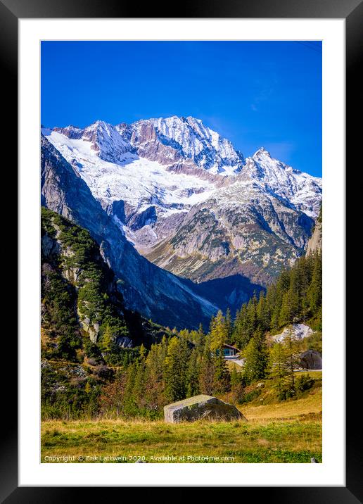 The Swiss Alps - amazing view over the mountains of Switzerland Framed Mounted Print by Erik Lattwein