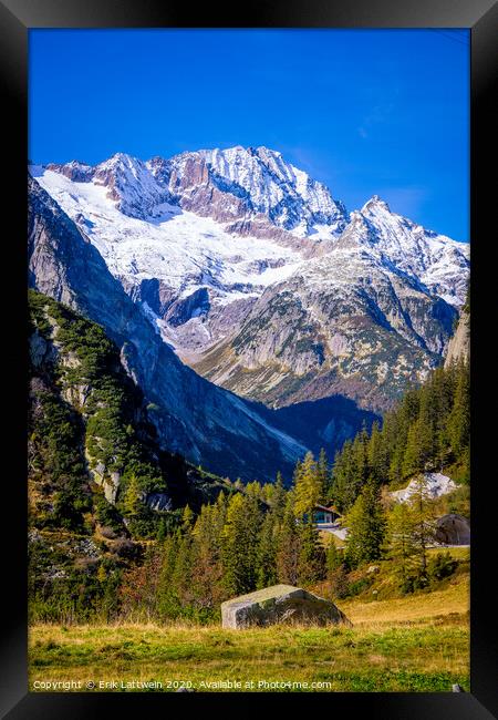 The Swiss Alps - amazing view over the mountains of Switzerland Framed Print by Erik Lattwein