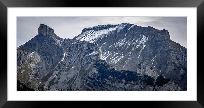 Wonderful panoramic view over the Swiss Alps - view from Schynige Platte Mountain Framed Mounted Print by Erik Lattwein
