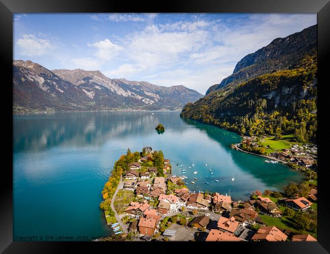 Anazing view over Lake Brienz in Switzerland Framed Print by Erik Lattwein