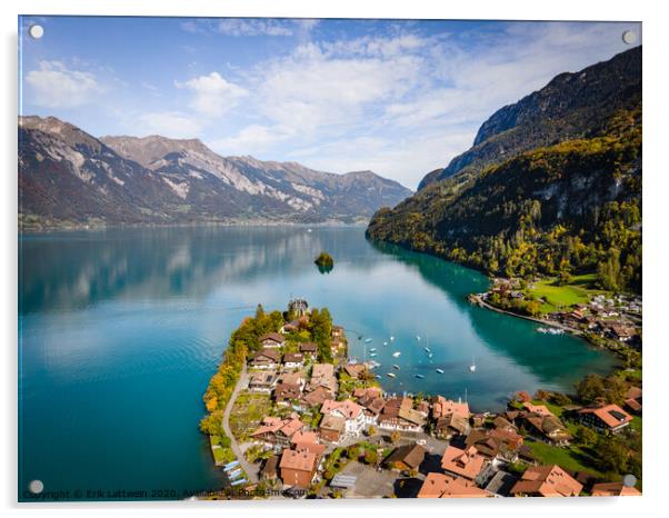 Anazing view over Lake Brienz in Switzerland Acrylic by Erik Lattwein