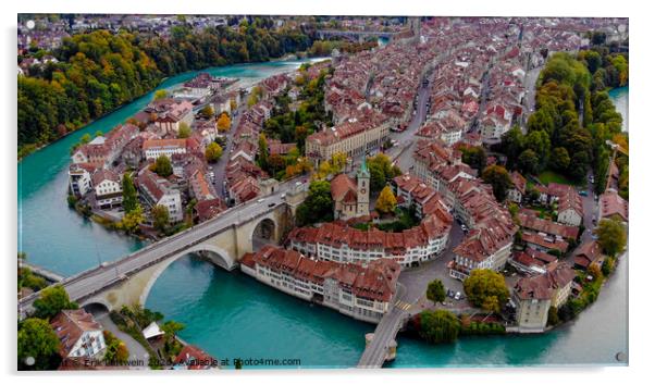 The historic district of Bern - the capital city of Switzerland Acrylic by Erik Lattwein