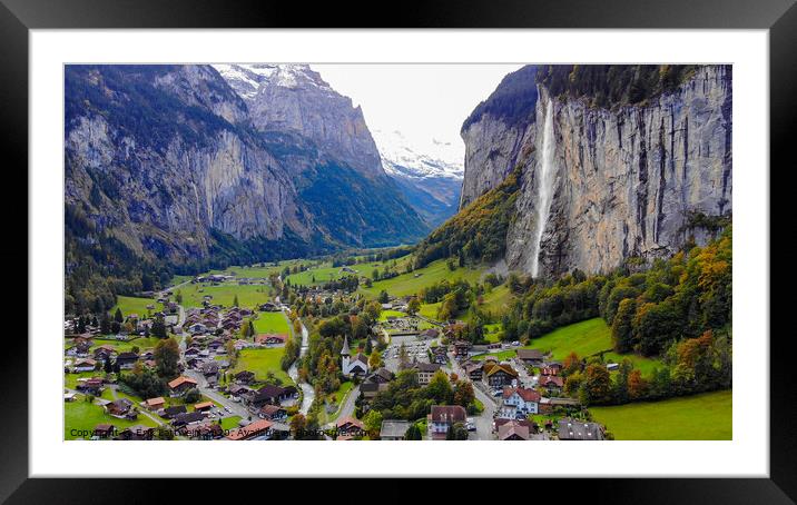 Lauterbrunnen in Switzerland - a wonderful village in the Swiss Alps Framed Mounted Print by Erik Lattwein
