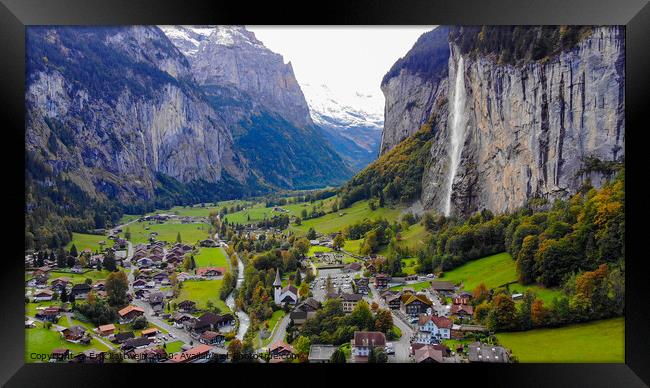 Lauterbrunnen in Switzerland - a wonderful village in the Swiss Alps Framed Print by Erik Lattwein