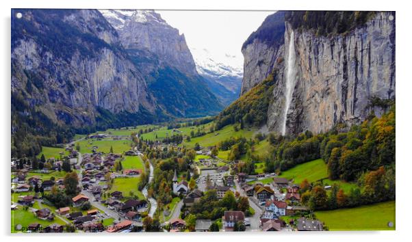 Lauterbrunnen in Switzerland - a wonderful village in the Swiss Alps Acrylic by Erik Lattwein