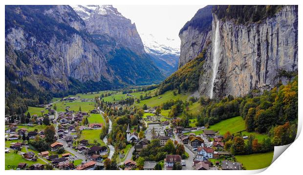 Lauterbrunnen in Switzerland - a wonderful village in the Swiss Alps Print by Erik Lattwein