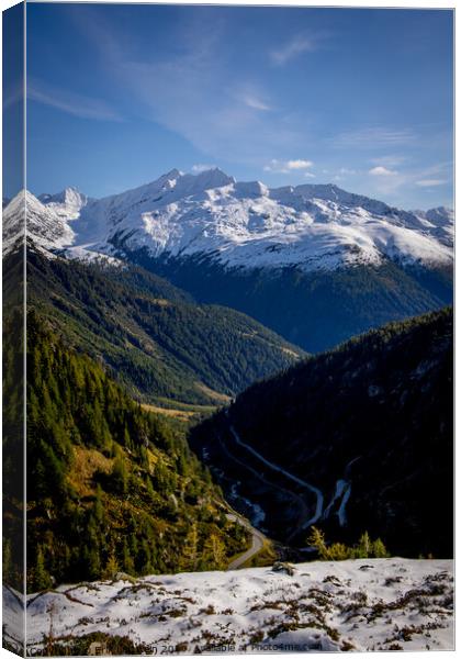 The Swiss Alps - amazing view over the mountains of Switzerland Canvas Print by Erik Lattwein
