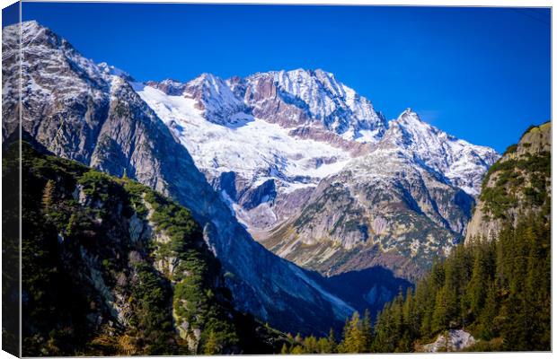 The Swiss Alps - amazing view over the mountains of Switzerland Canvas Print by Erik Lattwein